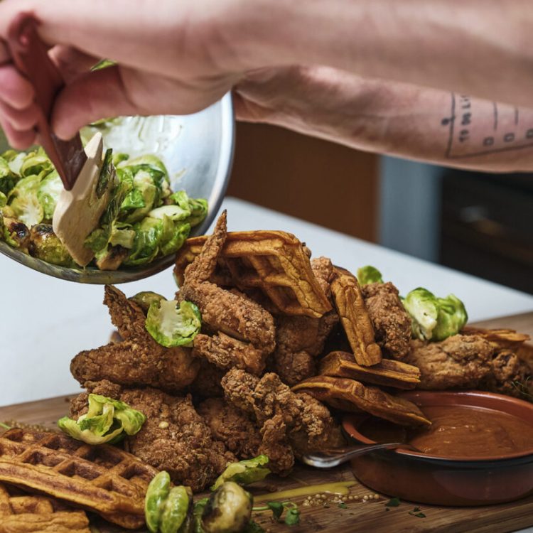 Chef à domicile poulet et gauffres